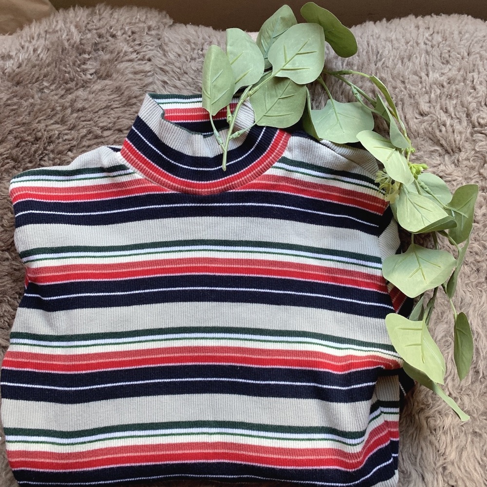 Brandy rainbow striped turtleneck